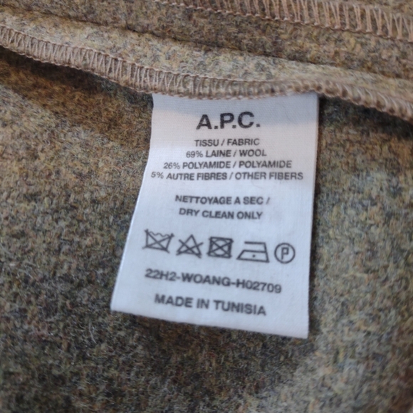 A.P.C. Basile Overshirt shacket Wool khaki  heather Shacket LG. NWOT - Picture 13 of 14